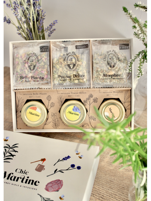 Herbal teas & honeys gift box - Chic Martine